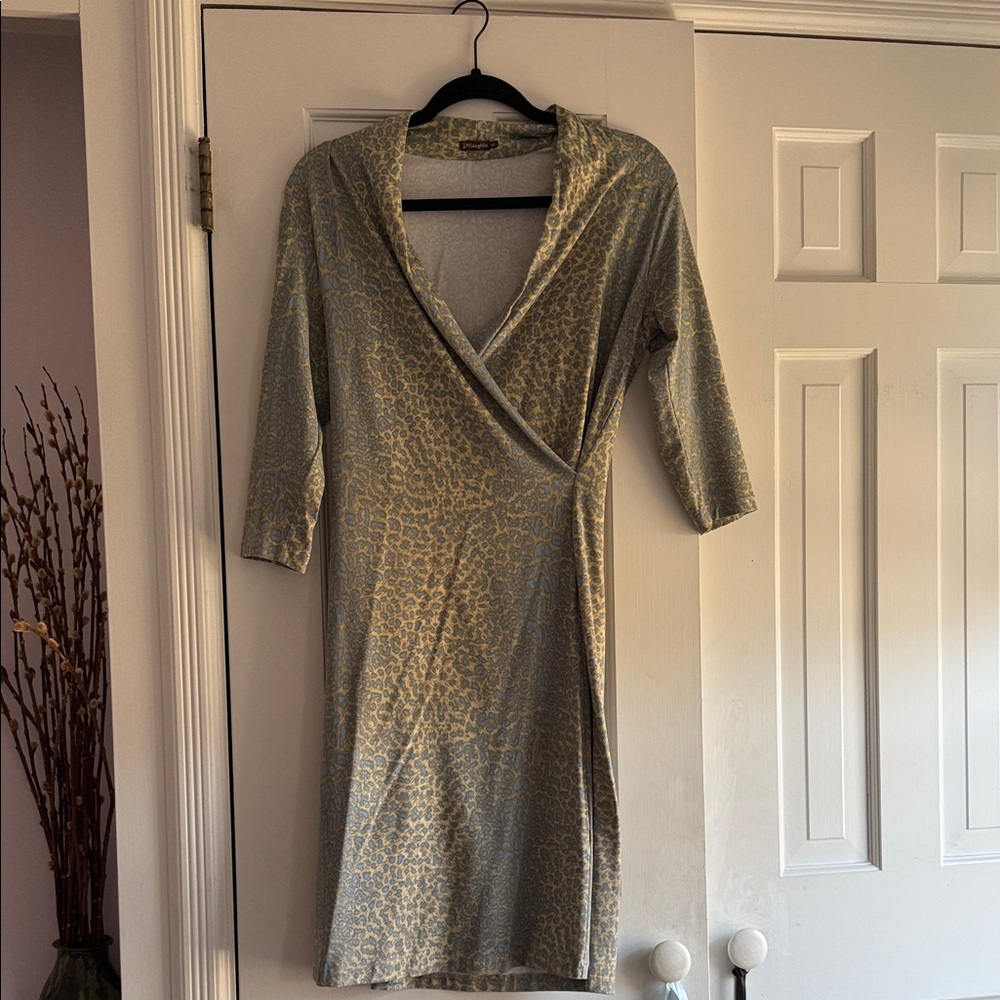 J. McLaughlin Metallic Long Sleeve Dress